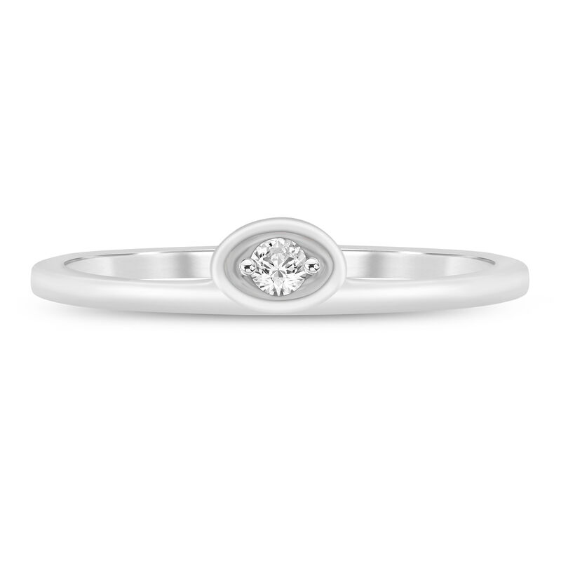 Diamond Accent Bezel-Set Ring in 10K White Gold