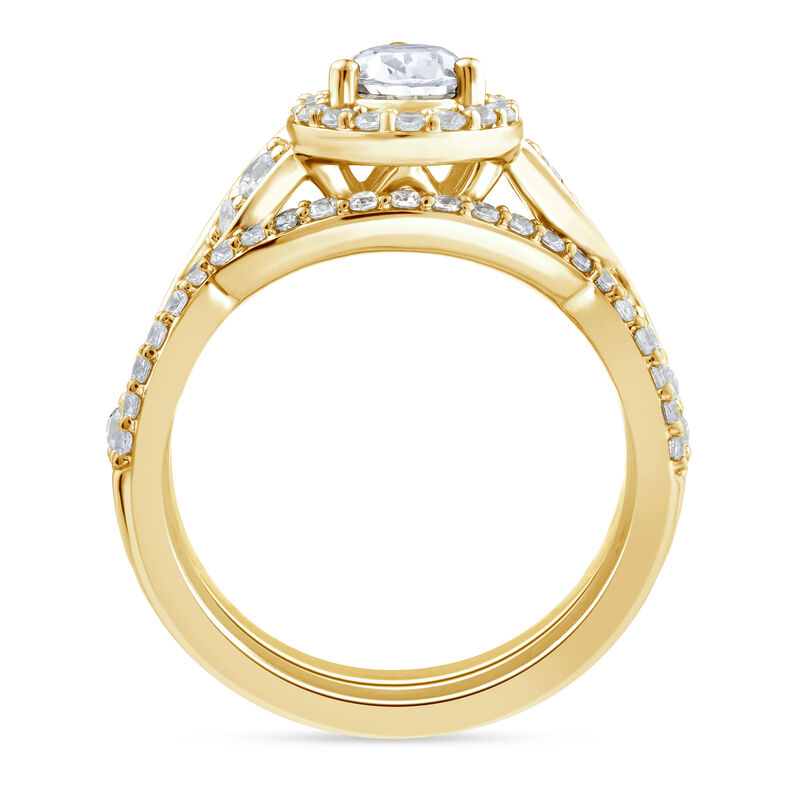 Lab Grown Diamond Pear-Shaped Engagement Ring in 10K Yellow Gold &#40;1 1/3 ct. tw.&#41;