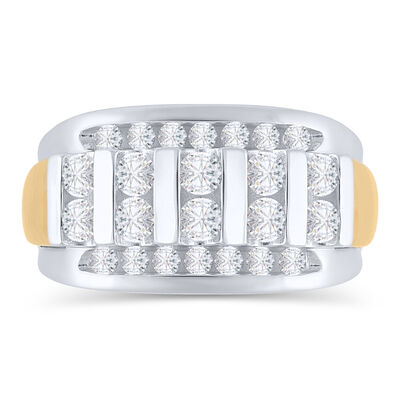 Men’s Lab Grown Diamond Ring in 10K Yellow & White Gold (1 1/2 ct. tw.)