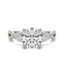 Lab Created Moissanite Twist-Shank Multi-Stone Engagement Ring in 14K White Gold