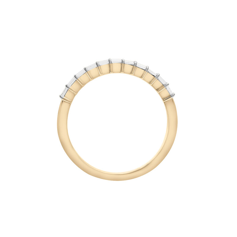 Diamond Baguette Horizontal Bar Ring in 14K Yellow Gold &#40;1/7 ct. tw.&#41;