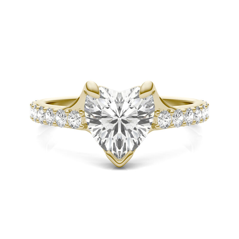 Lab-Created Moissanite Engagement Ring in 14K Yellow Gold &#40;2 1/4 ct. dew&#41;