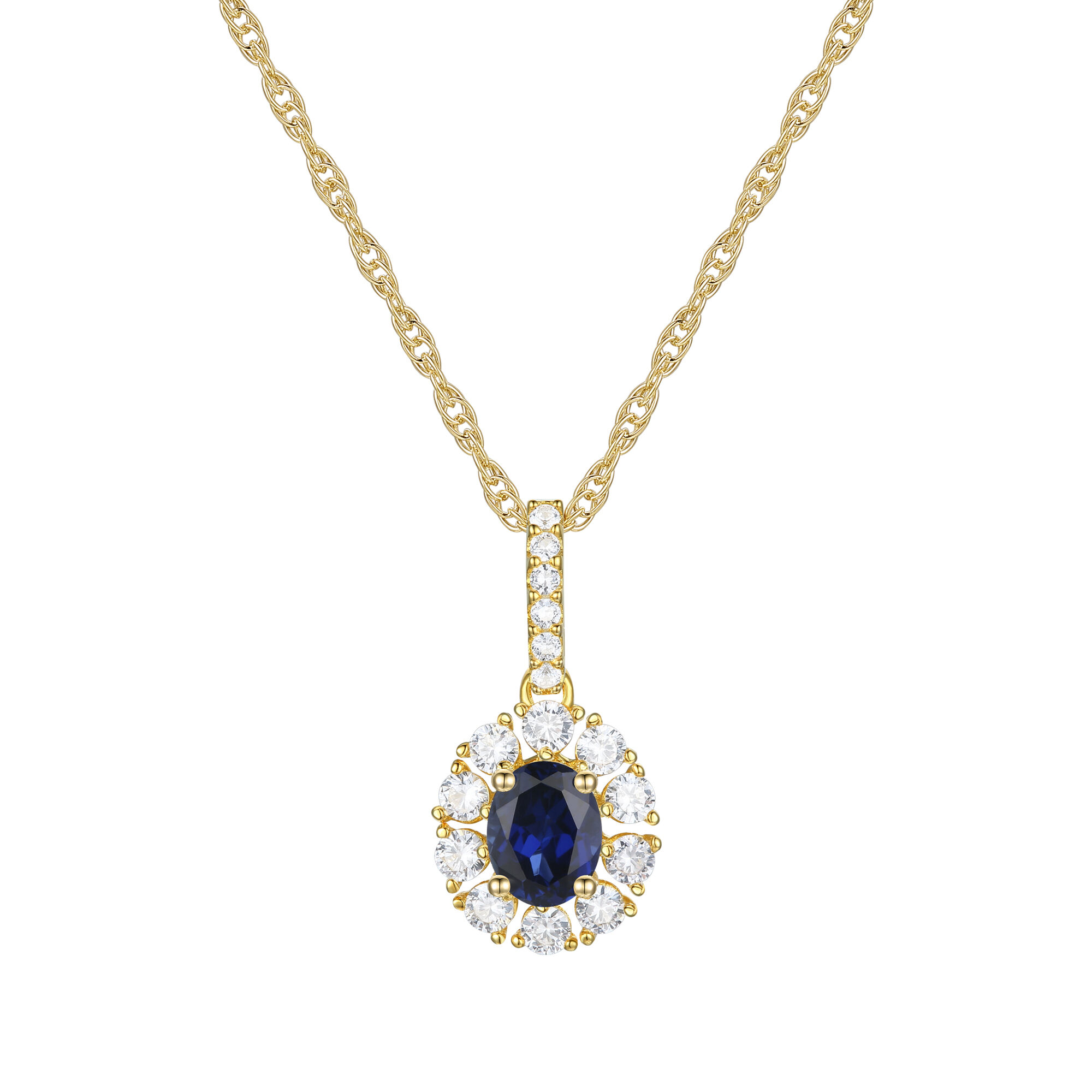 Scout & Lark Lab-Created Blue Sapphire Toi et Moi Two-Stone Necklace