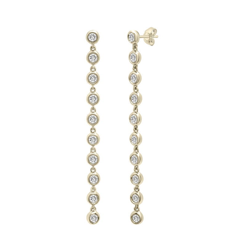 Diamond Bezel Drop Earrings in 10K Yellow Gold &#40;1 ct. tw.&#41;