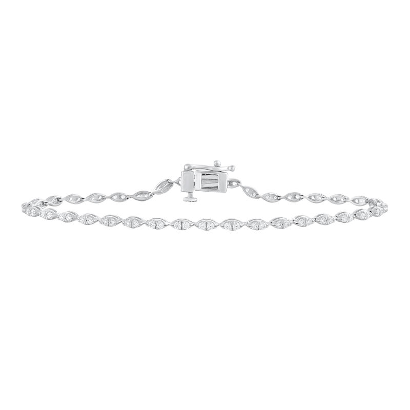 Faux Marquise Diamond Tennis Bracelet in 10K White Gold &#40;1 ct. tw.&#41;