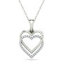 Diamond Accent Double Heart Necklace in 14K White Gold 