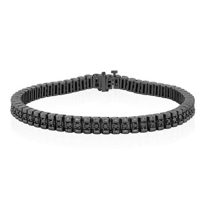 Men's Black Diamond Bracelet in Black Rhodium Finish Sterling Silver (2 ct. tw.)