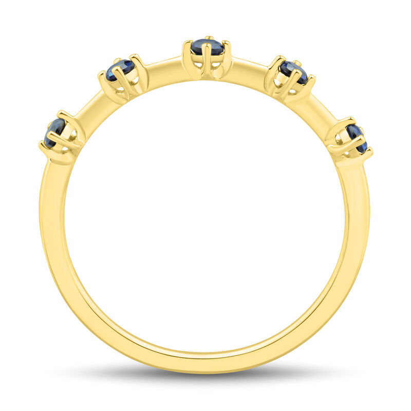 Lab-Created Blue Sapphire Band in 10K Yellow Gold