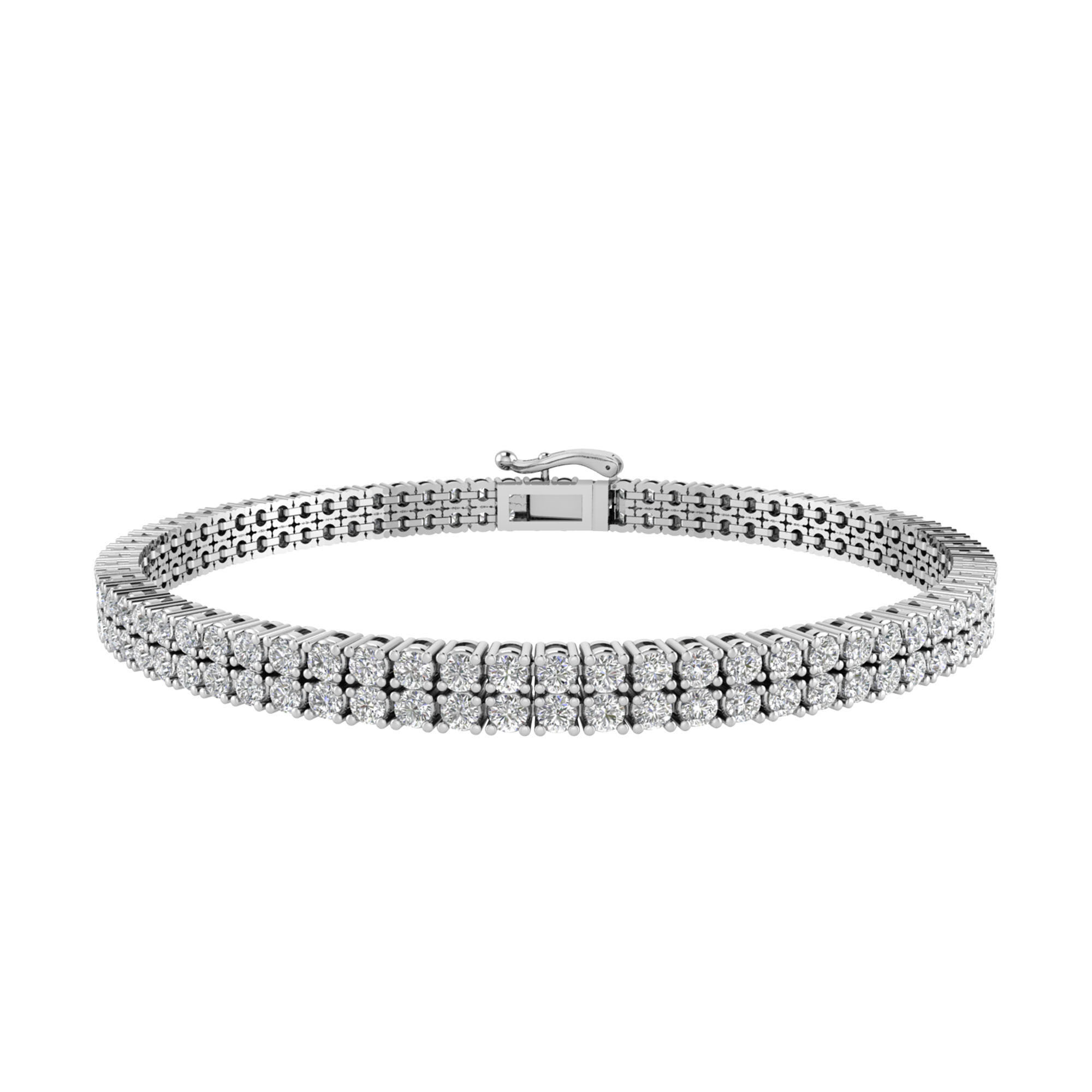1.8 Ct Round Cut 4 Row Real Dimaond Sterling Silver Tennise Bracelet 8.5 | Tennis  bracelet diamond, Mens white gold bracelets, Mens diamond jewelry