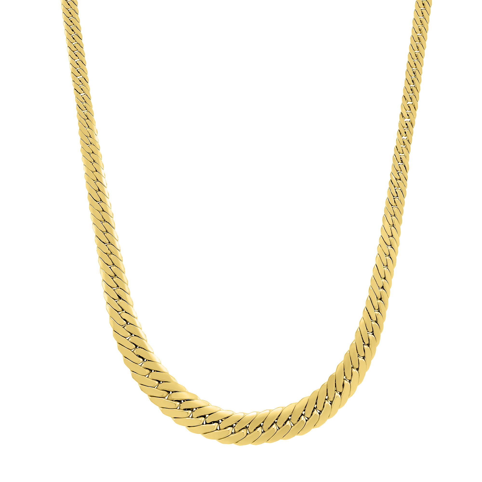 Amazon.com: KISPER 24K Gold Over Stainless Steel 3mm Flat Herringbone Snake Chain  Necklace, 16