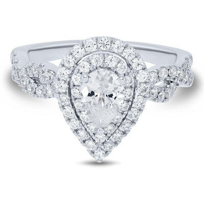 CHWLNJN 18K Gold-Plated Shiny Teardrop Diamond Ring Exquisite Princess  Pear-Shaped Halo Cubic Zirconia Ring CZ Diamond Women's Ring Eternal  Engagement