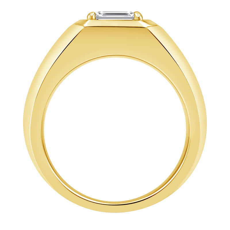 Men&#39;s Lab Grown Diamond Emerald-Cut Solitaire Band in 10K Yellow Gold &#40;1 ctw.&#41;