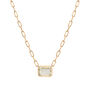 Green Amethyst Emerald-Cut Necklace in Vermeil