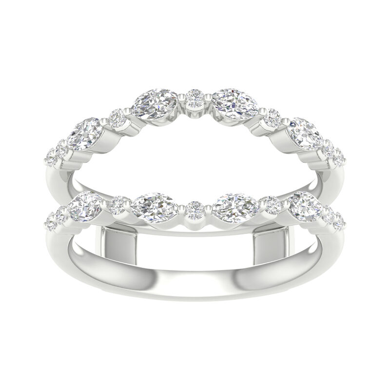 Round and Marquise Contour Ring Insert in 14K White Gold &#40;1/2 ct. tw.&#41;