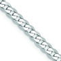 Solid Flat Beveled Curb Chain in 14K White Gold, 2.9MM, 24&rdquo;