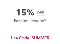 15% off fashion jewelry. Use Code: SUMMER