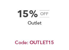 15% off Outlet. Code OUTLET15