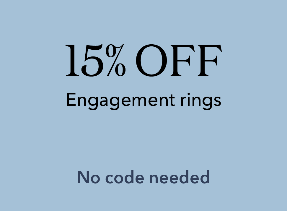 15% off engagement rings. No code needed.