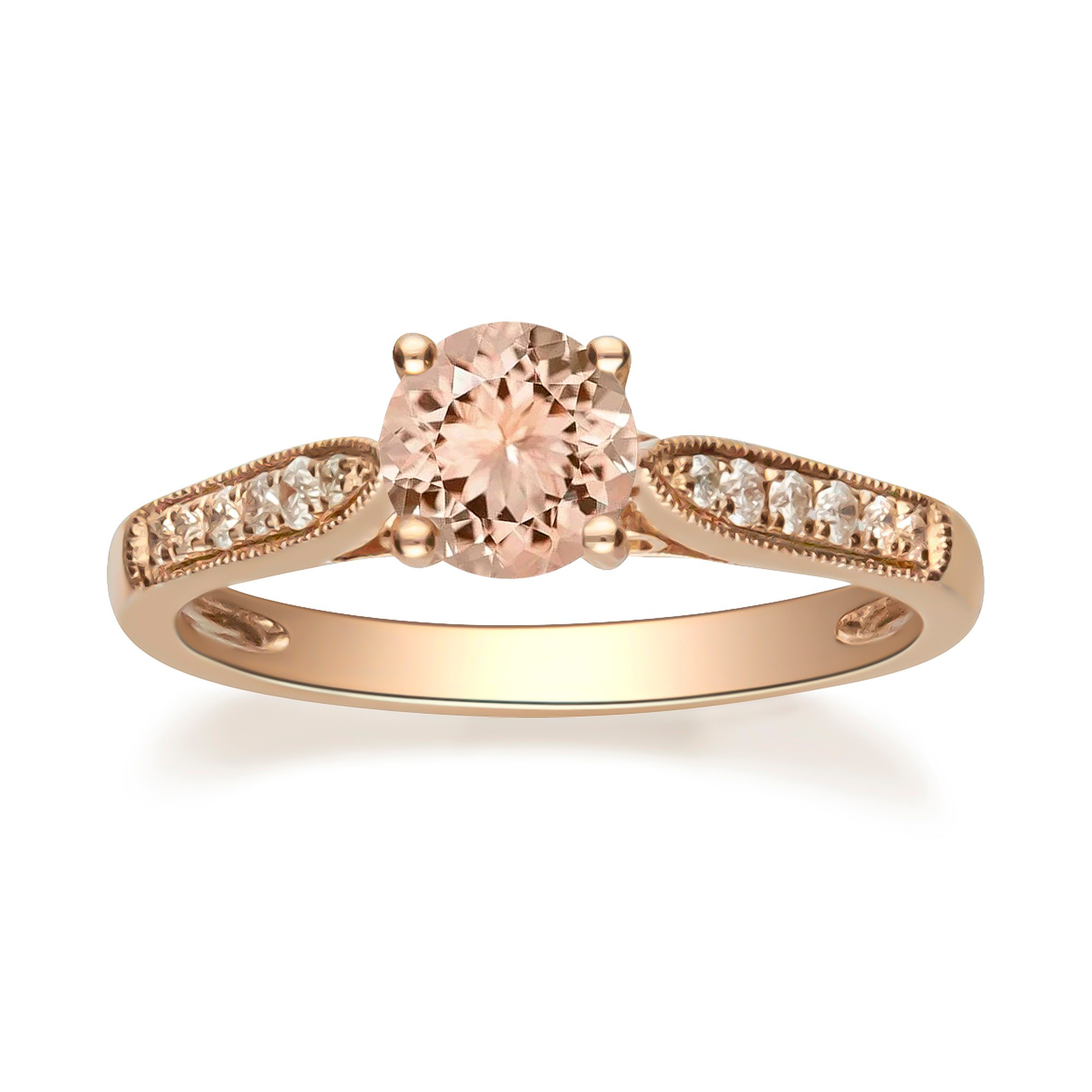 Round morganite clearance rose gold ring