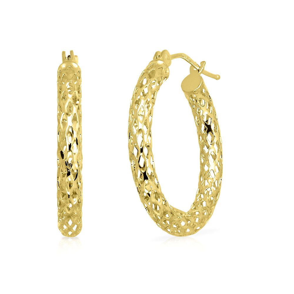 Pierced Tube Hoop Earrings in 14K Yellow Gold | Helzberg Diamonds