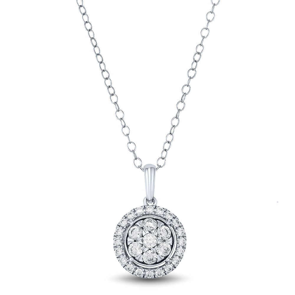 Helzberg Lab Grown Diamonds Lab Grown Diamond Pendant with Round Cluster