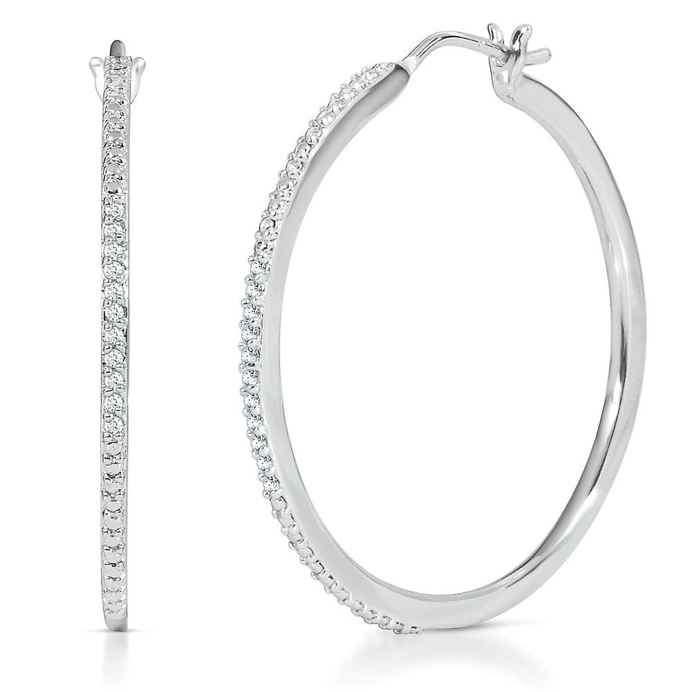 Diamond Hoop Earrings in Sterling Silver | Helzberg Diamonds