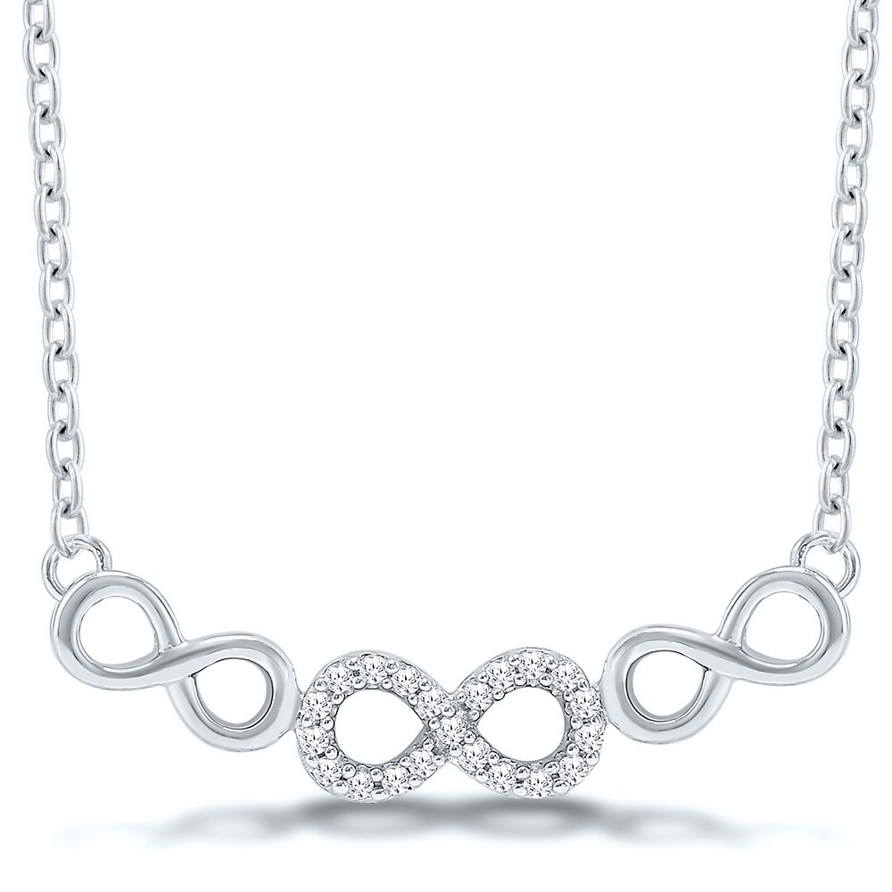 TH Monogram Stainless Steel Short Chain Necklace, SILVER