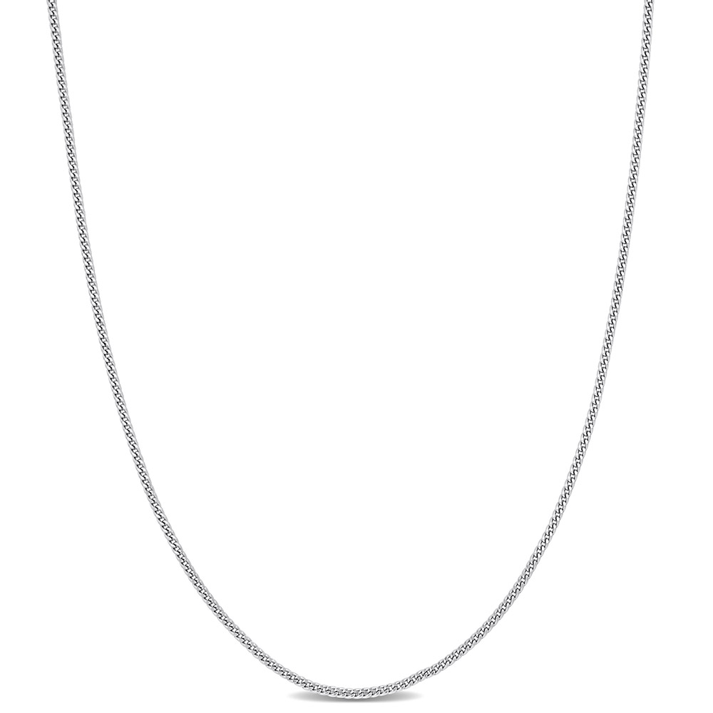 Curb Link Chain Necklace in Platinum, 16”