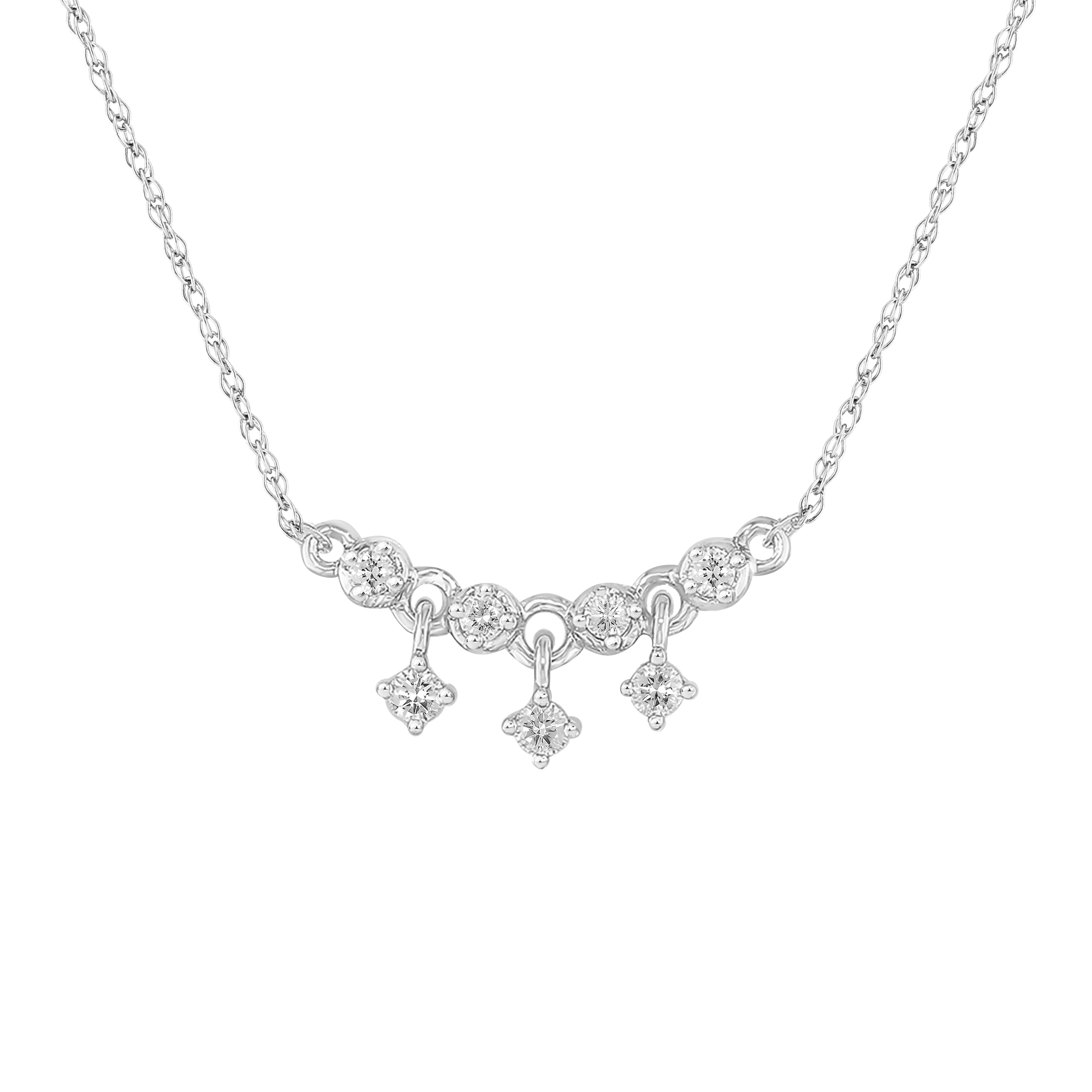 Diamond Necklace In 10k White Gold