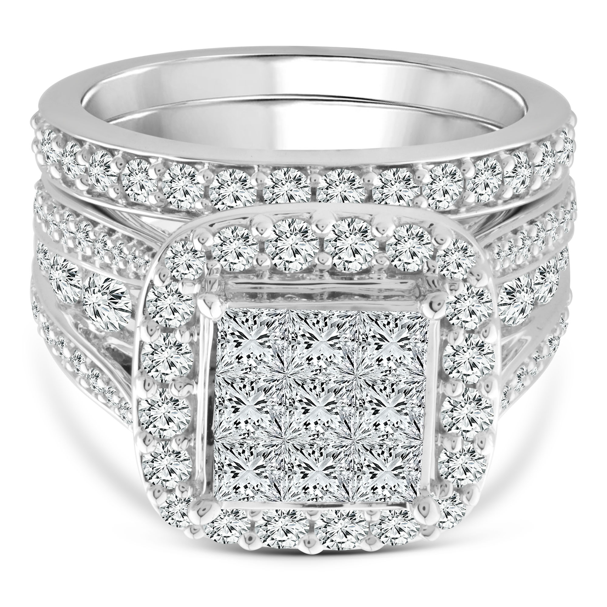 Princess-Cut Diamond Engagement Ring Set
