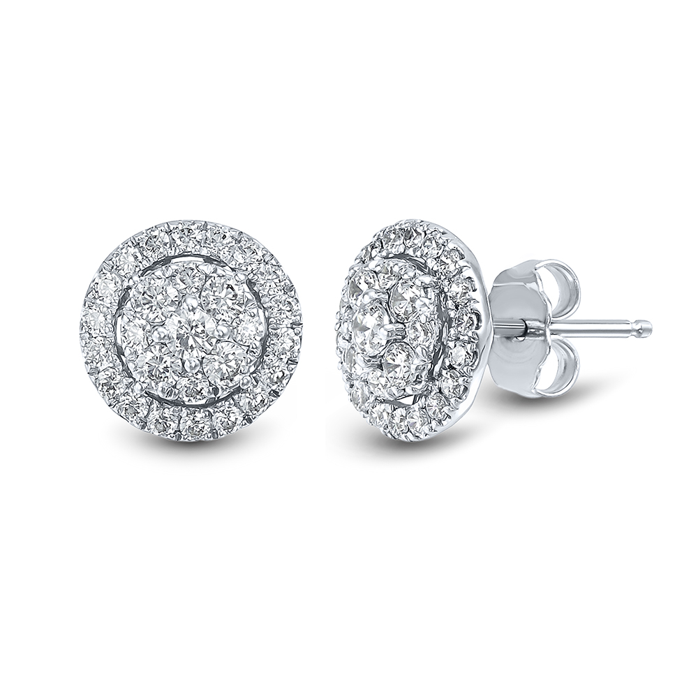 Light Heart® Lab Grown Diamond Round Cluster Stud Earrings