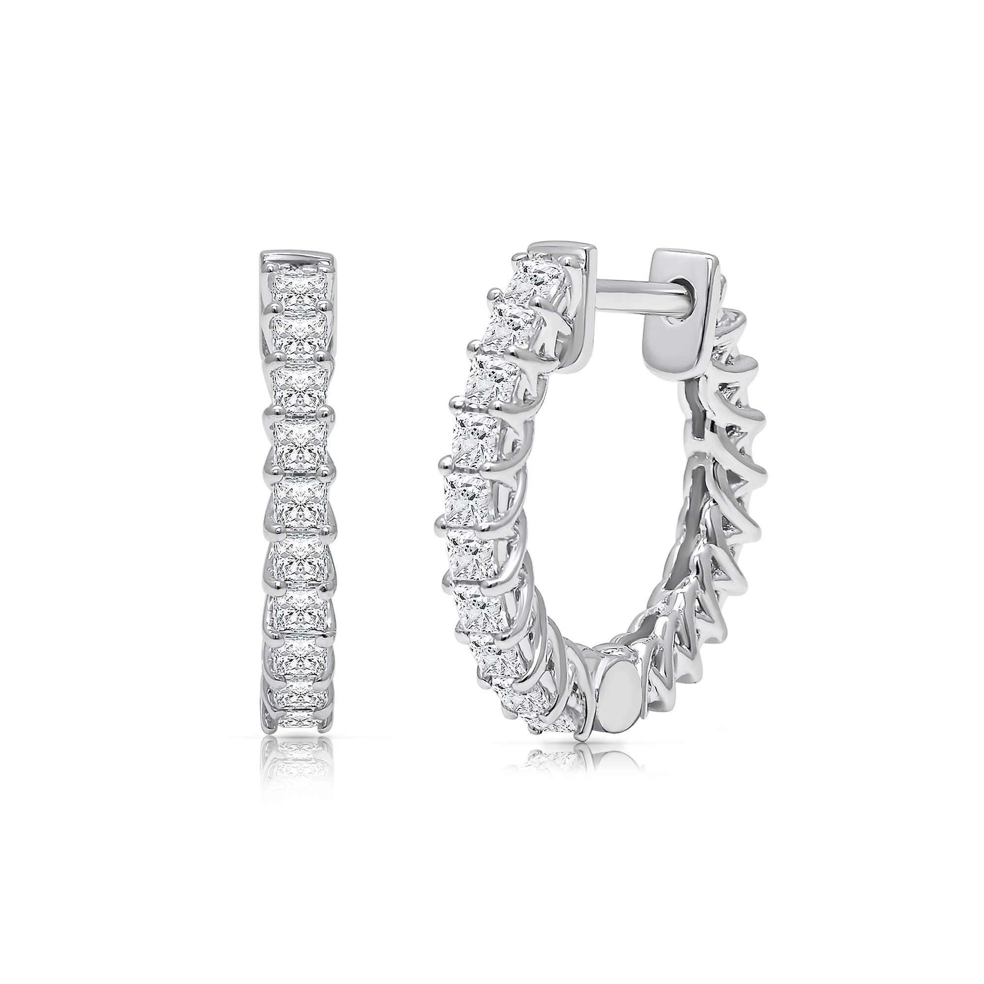 Diamond Hoop Earrings In 14K White Gold   2668317 