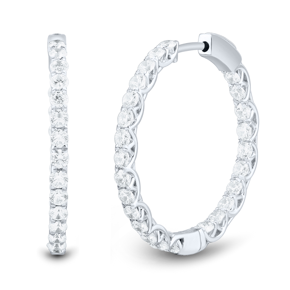 Helzberg Lab Grown Diamonds Inside-Out Lab Grown Diamond Hoop Earrings