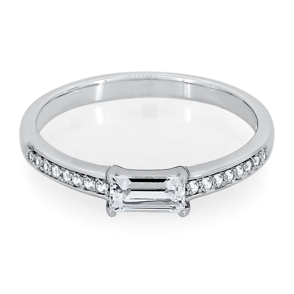 Lab Created White Sapphire Stack Ring in Sterling Silver | Helzberg ...