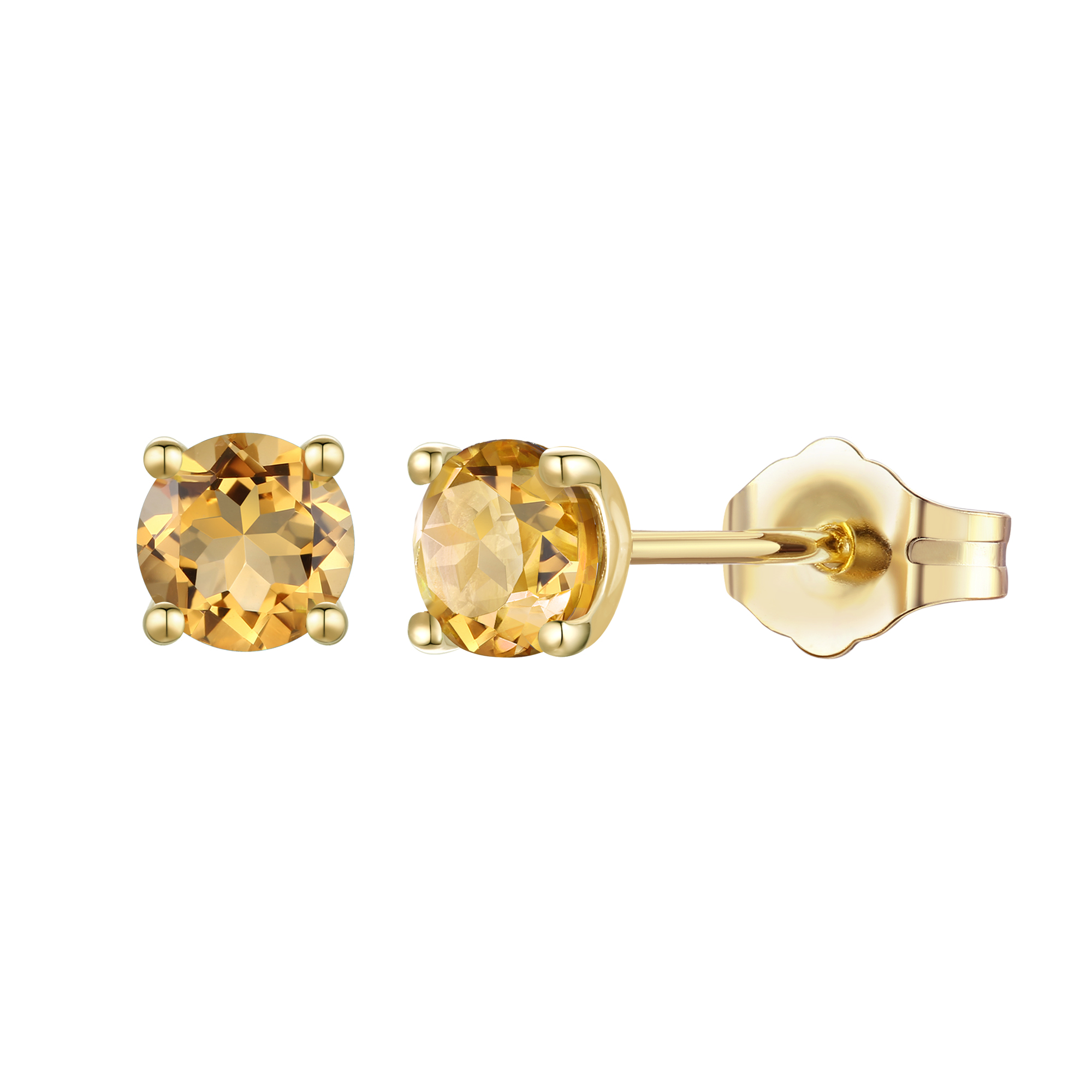 Citrine stud clearance earrings yellow gold