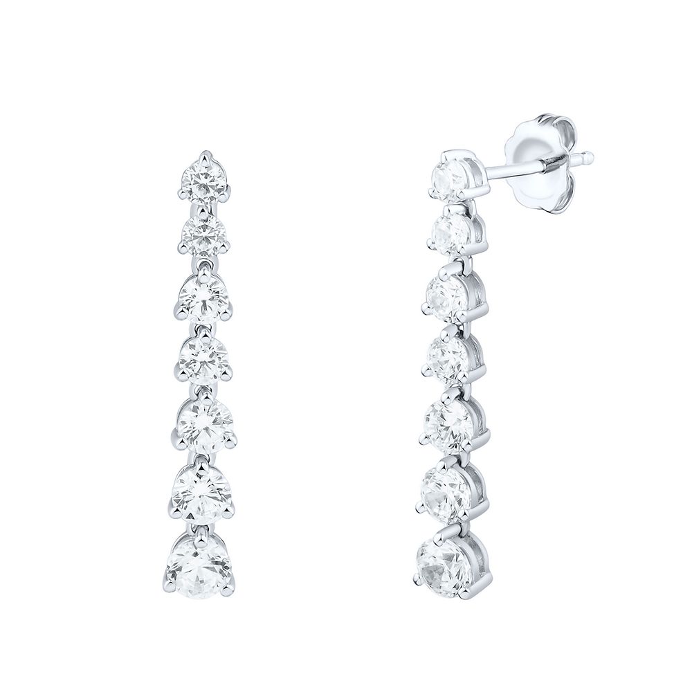Light Heart™ 2 ct. tw. Lab Grown Diamond Dangle Earrings in 14K White ...