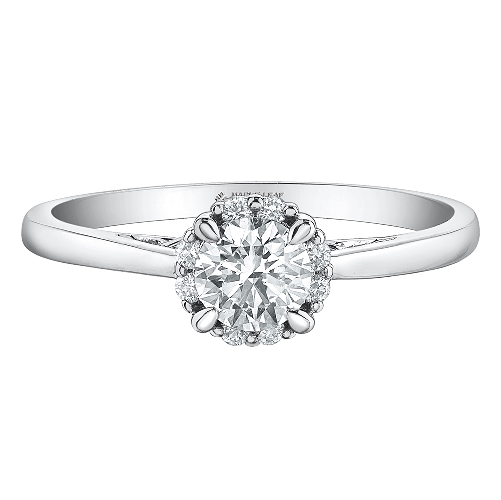 1/2 ct. tw. Diamond Engagement Ring in 18K White Gold | Helzberg 