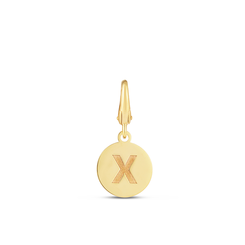 Initial Charm Disc with Letter “Z” in 10K Yellow Gold