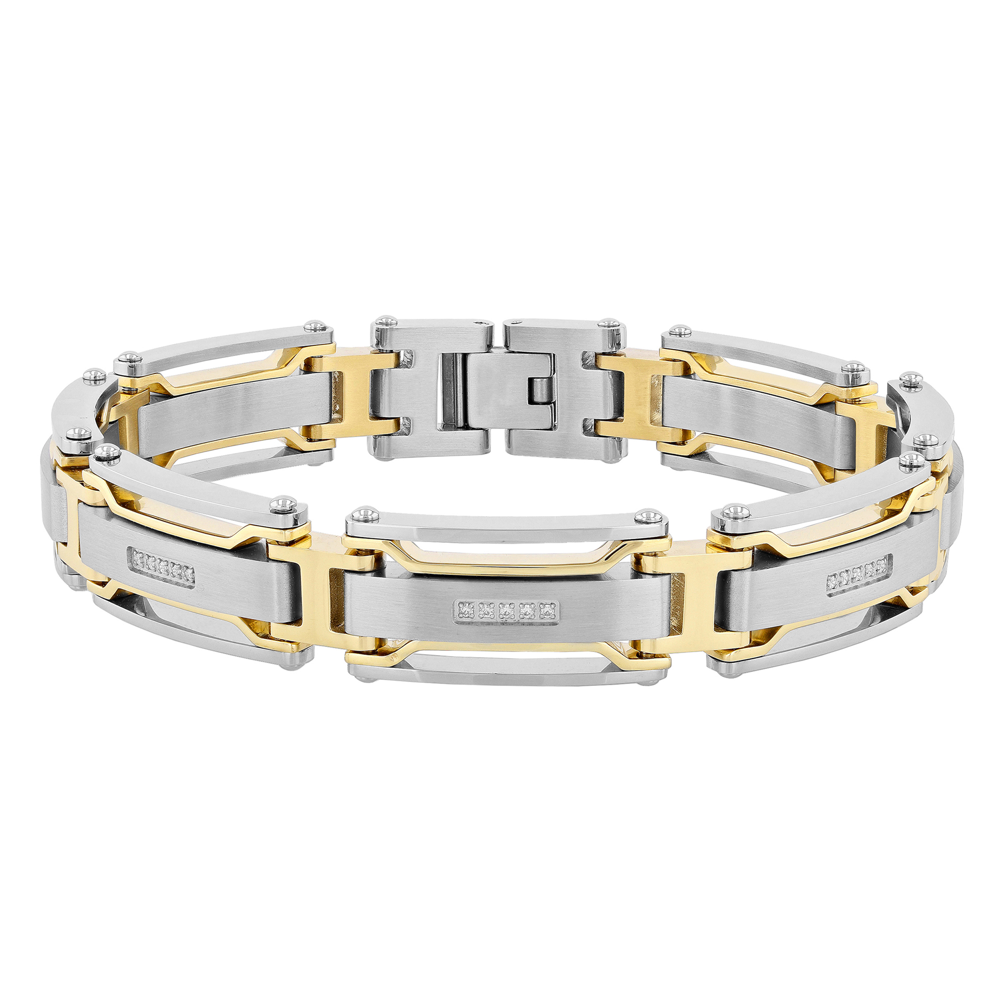 1 Ct. T.W. Diamond Square Curb Link Chain Bracelet