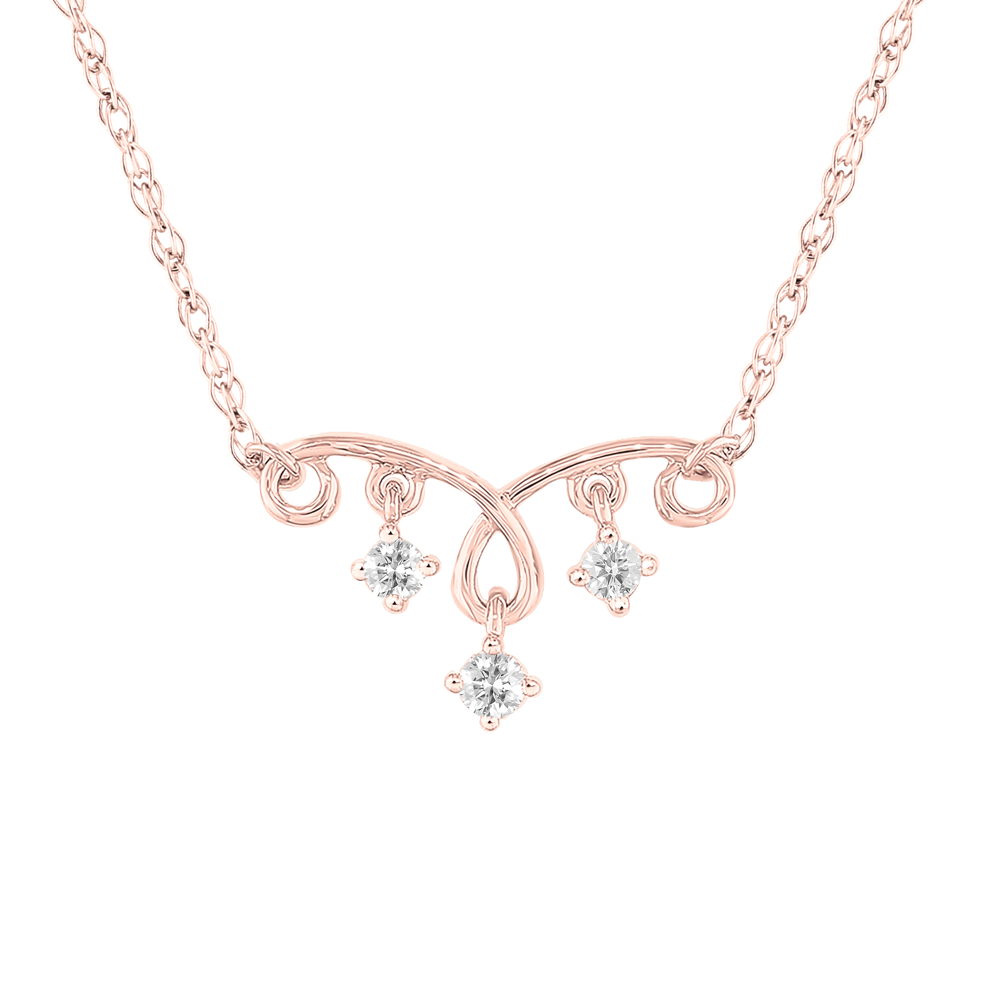 01ct tw Diamond Louisiana State of Mind Necklace in 10K Rose