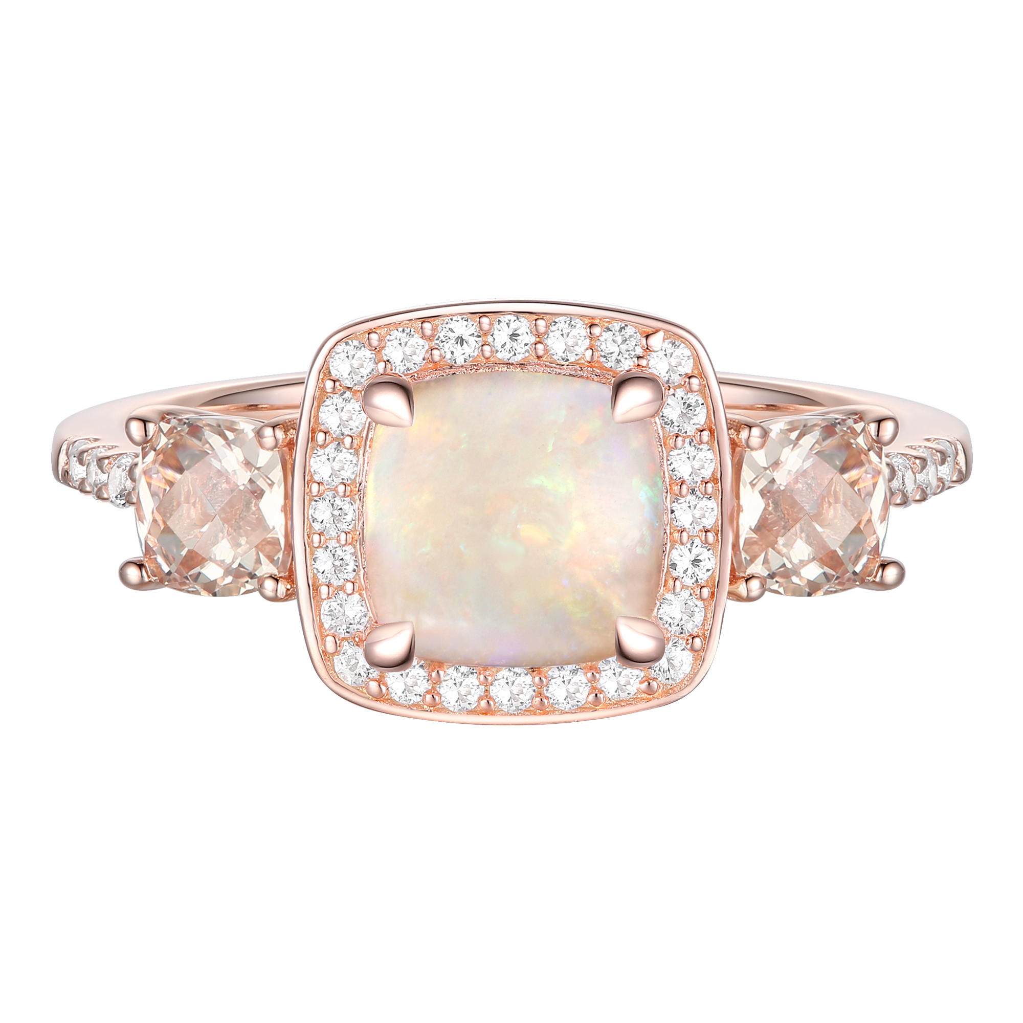 Morganite and store opal ring