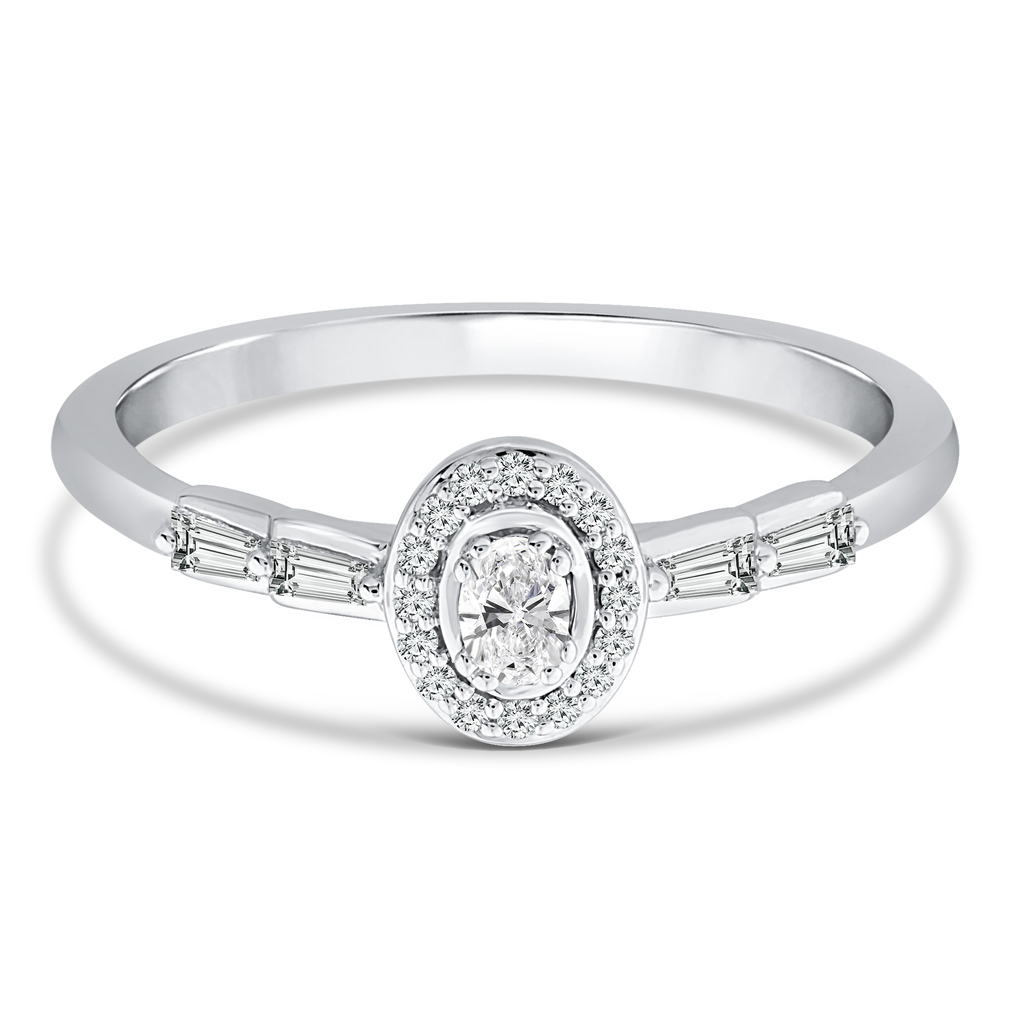 Diamond Promise Ring 1/5 ct tw Round 10K White Gold