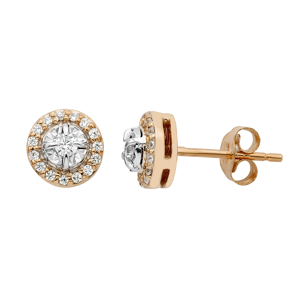 helzberg rose gold earrings