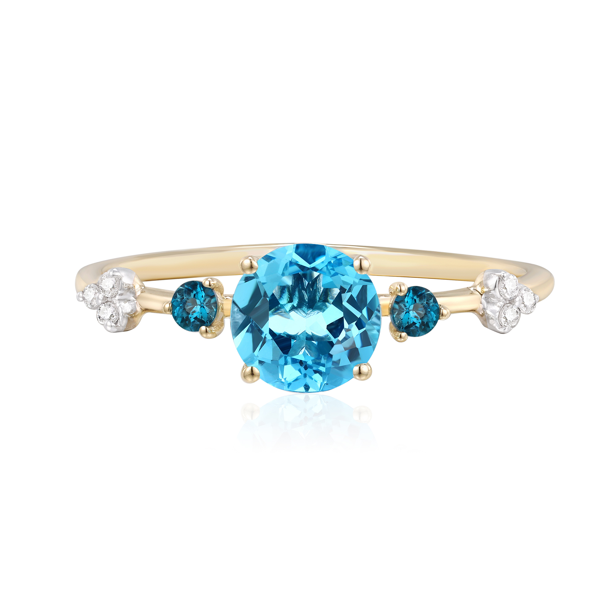 Multi-Gemstone Ring in 10K Yellow Gold