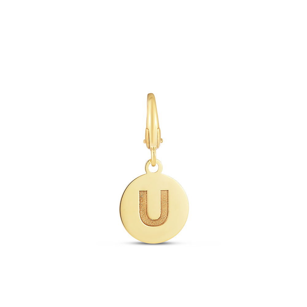 Initial Charm Disc with Letter “Z” in 10K Yellow Gold