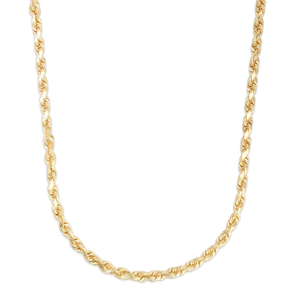 Diamond-Cut Solid Rope Chain in 14K Yellow Gold