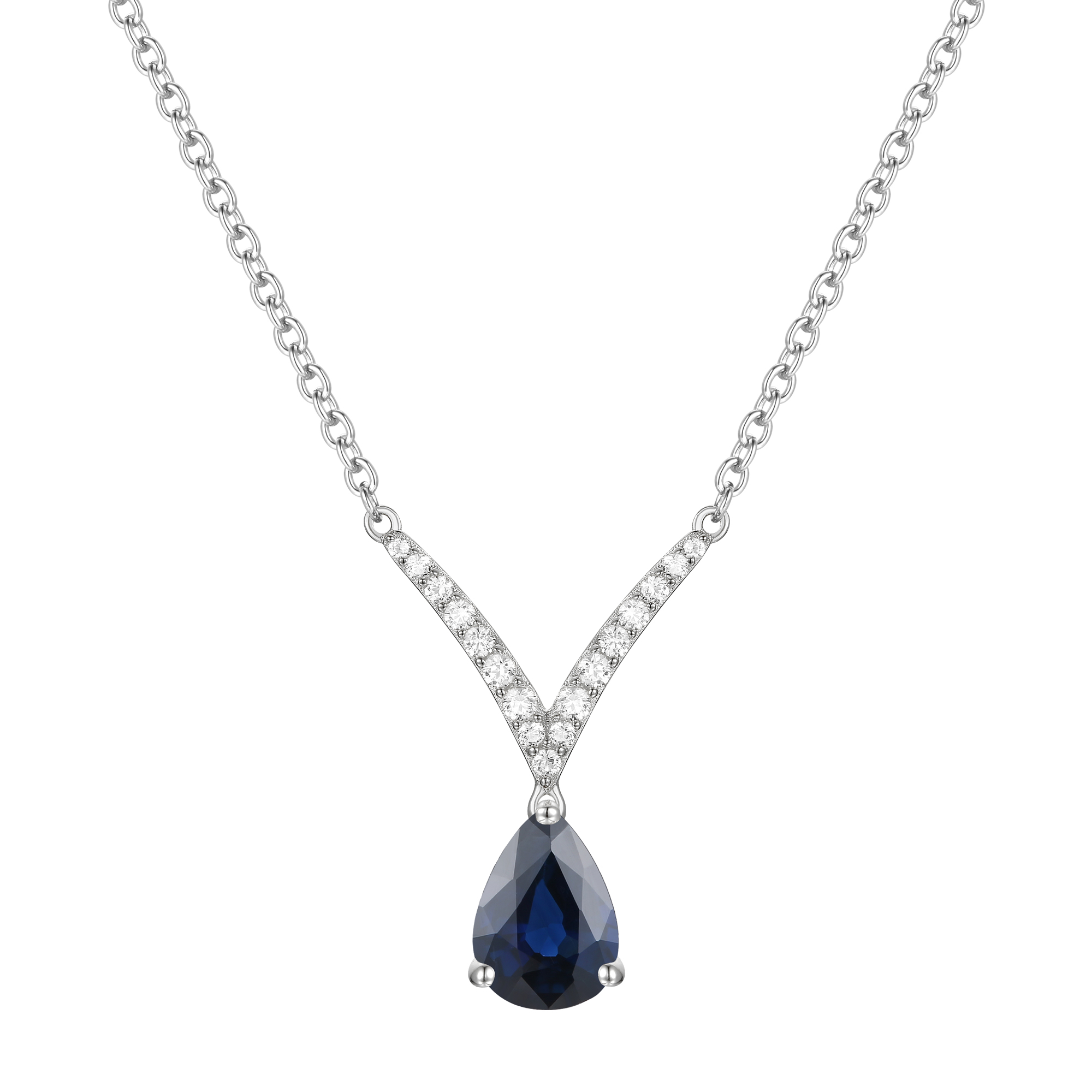 Blue Sapphire and Diamond Necklace