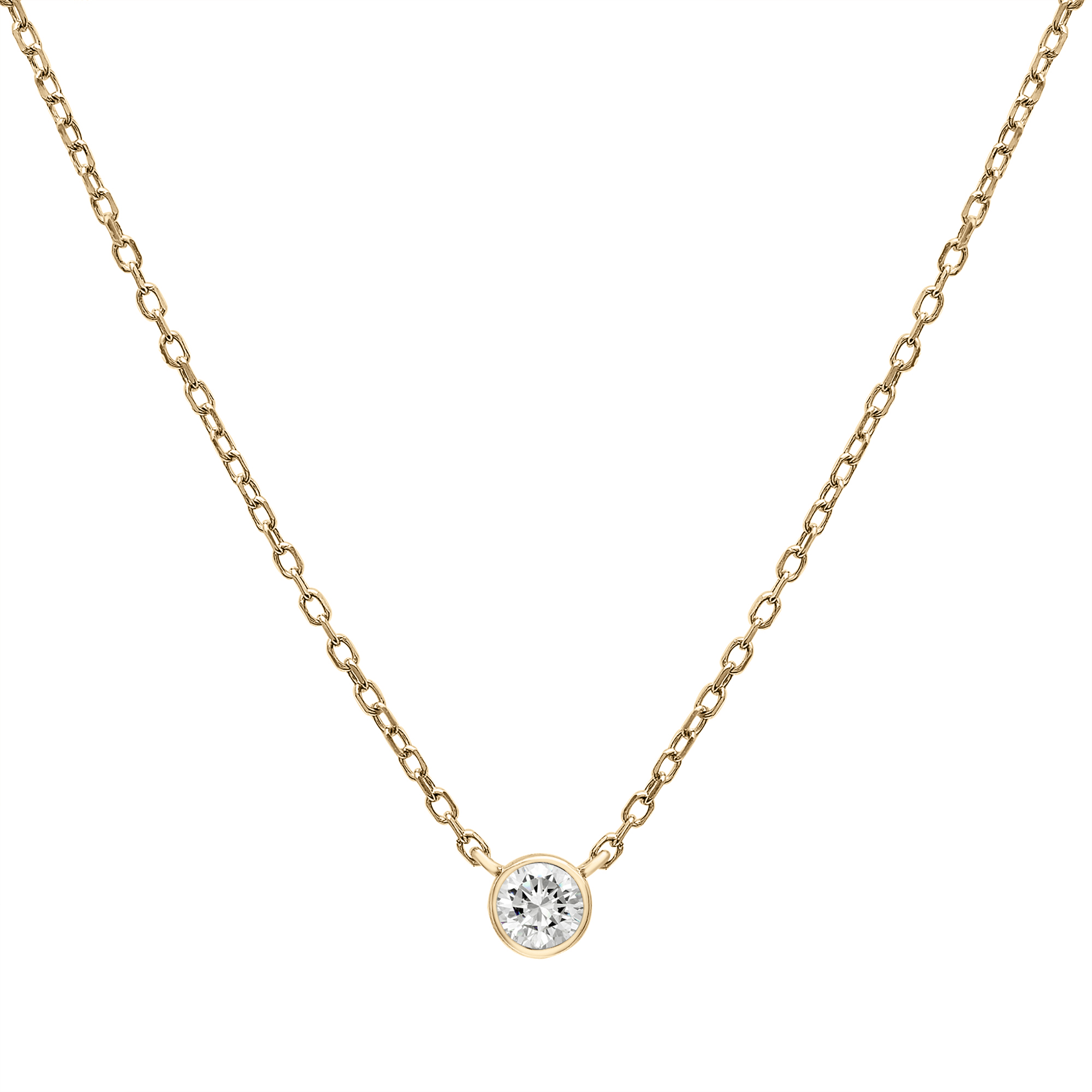 Diamond Soliatire Necklace, Round Diamond, 1 Carat, 18K White Gold