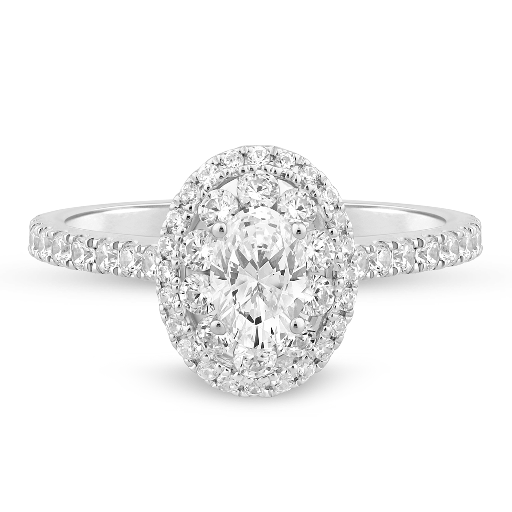 Helzberg Signature Oval-Shaped Halo Engagement Ring