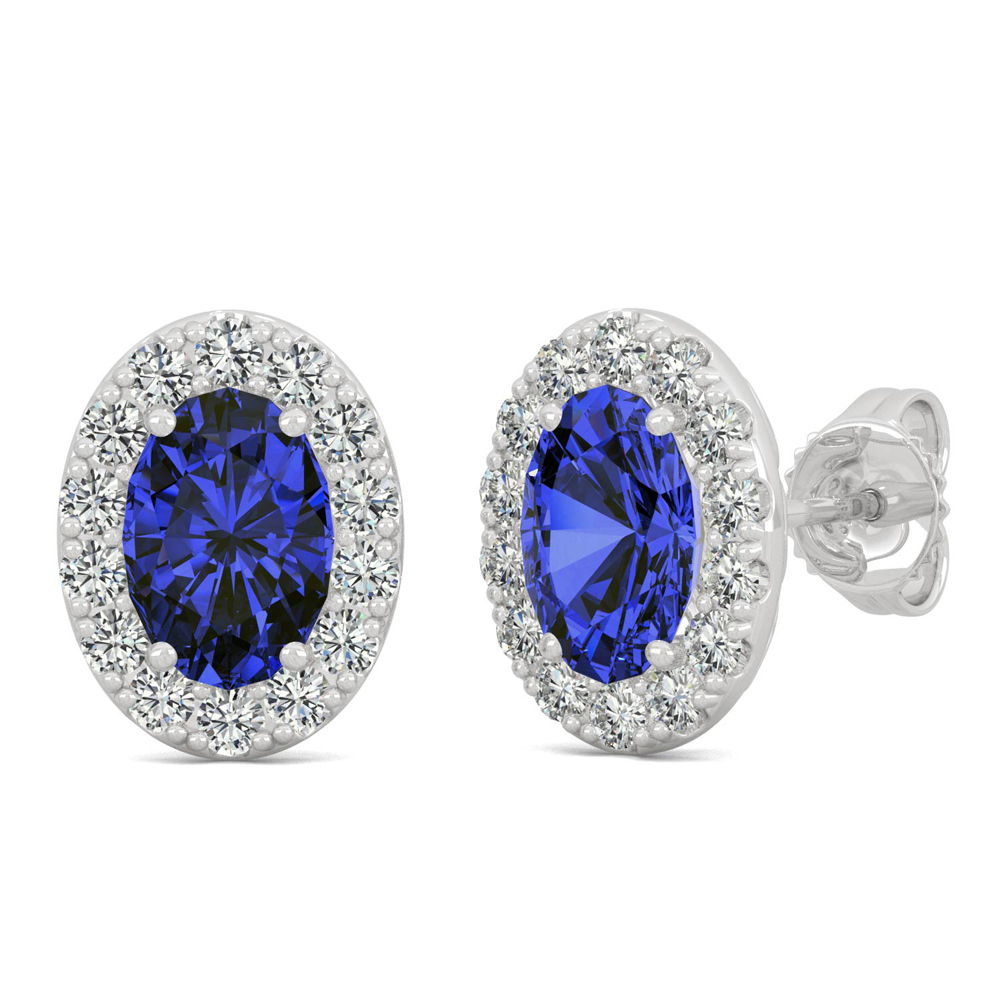 Forever One™ Moissanite & LC Blue Sapphire Earring